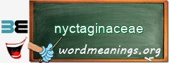 WordMeaning blackboard for nyctaginaceae